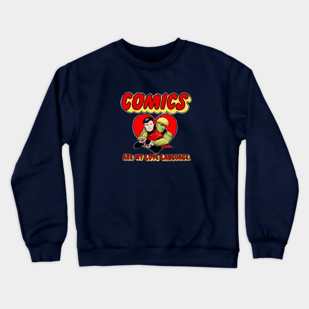 Comics are my Love Language - Wiccan & Hulkling Crewneck Sweatshirt by elliotcomicart